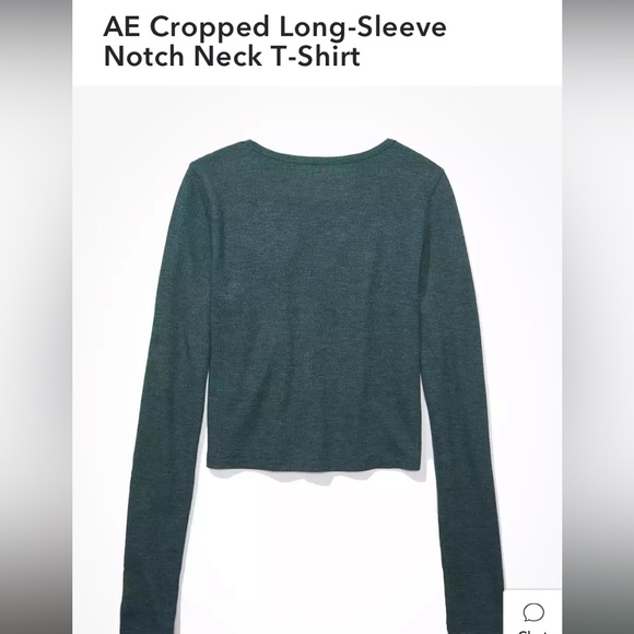 NWT American Eagle Cropped long sleeve knotch t-shirt - Picture 4 of 7
